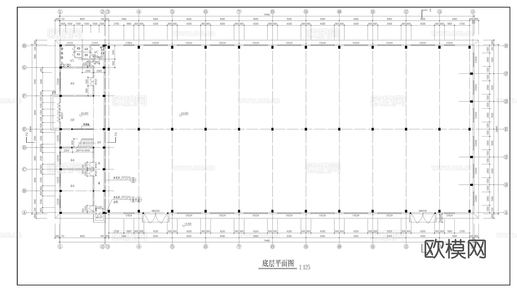 某车间建筑施工图cad施工图