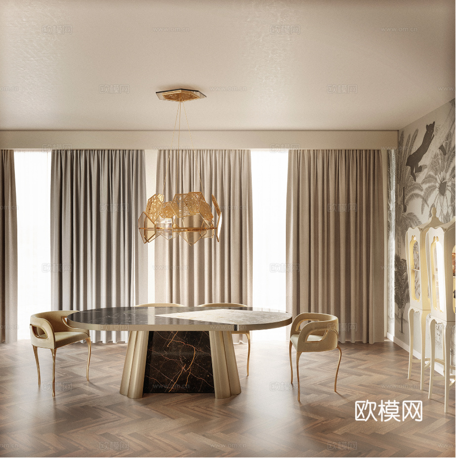 BOCA DOLOBO 意式餐椅3d模型下载（渲染图6）