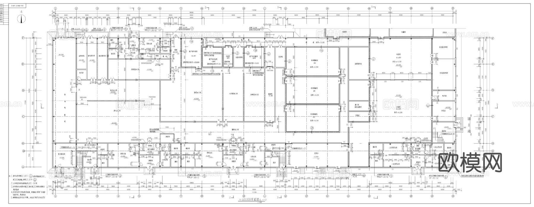 某钢结构厂房建筑图cad施工图