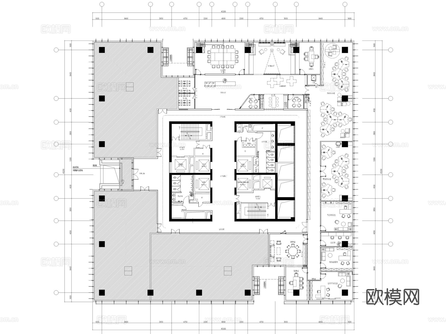 29套办公空间办公室CAD平面图合集cad施工图