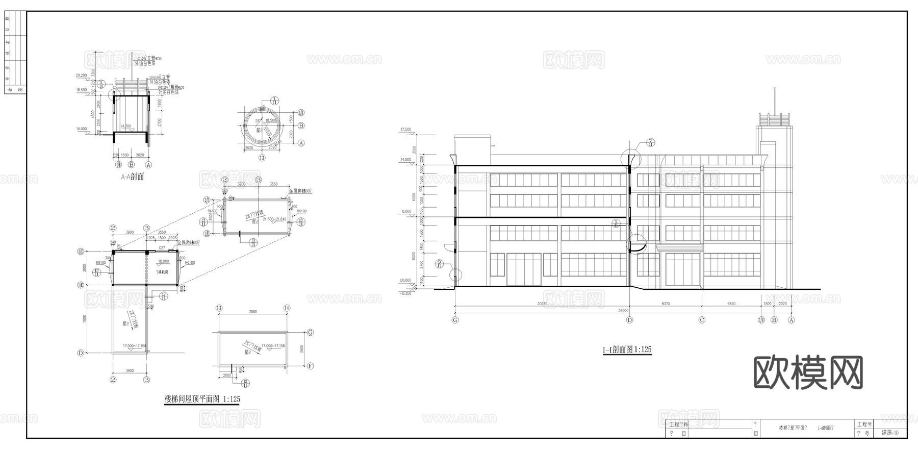 大厂房建筑施工图cad施工图