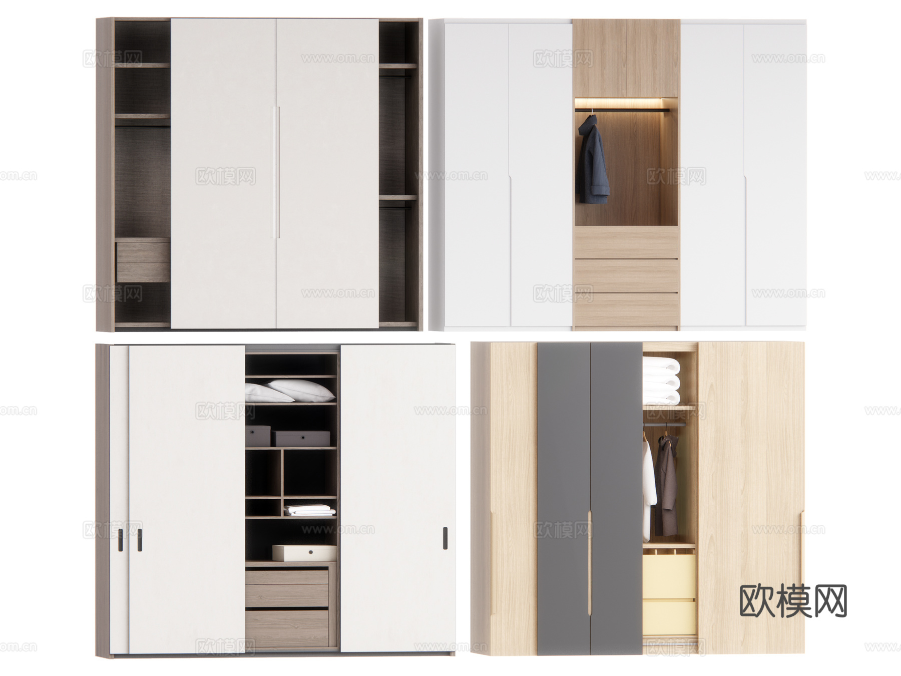 现代衣柜su模型