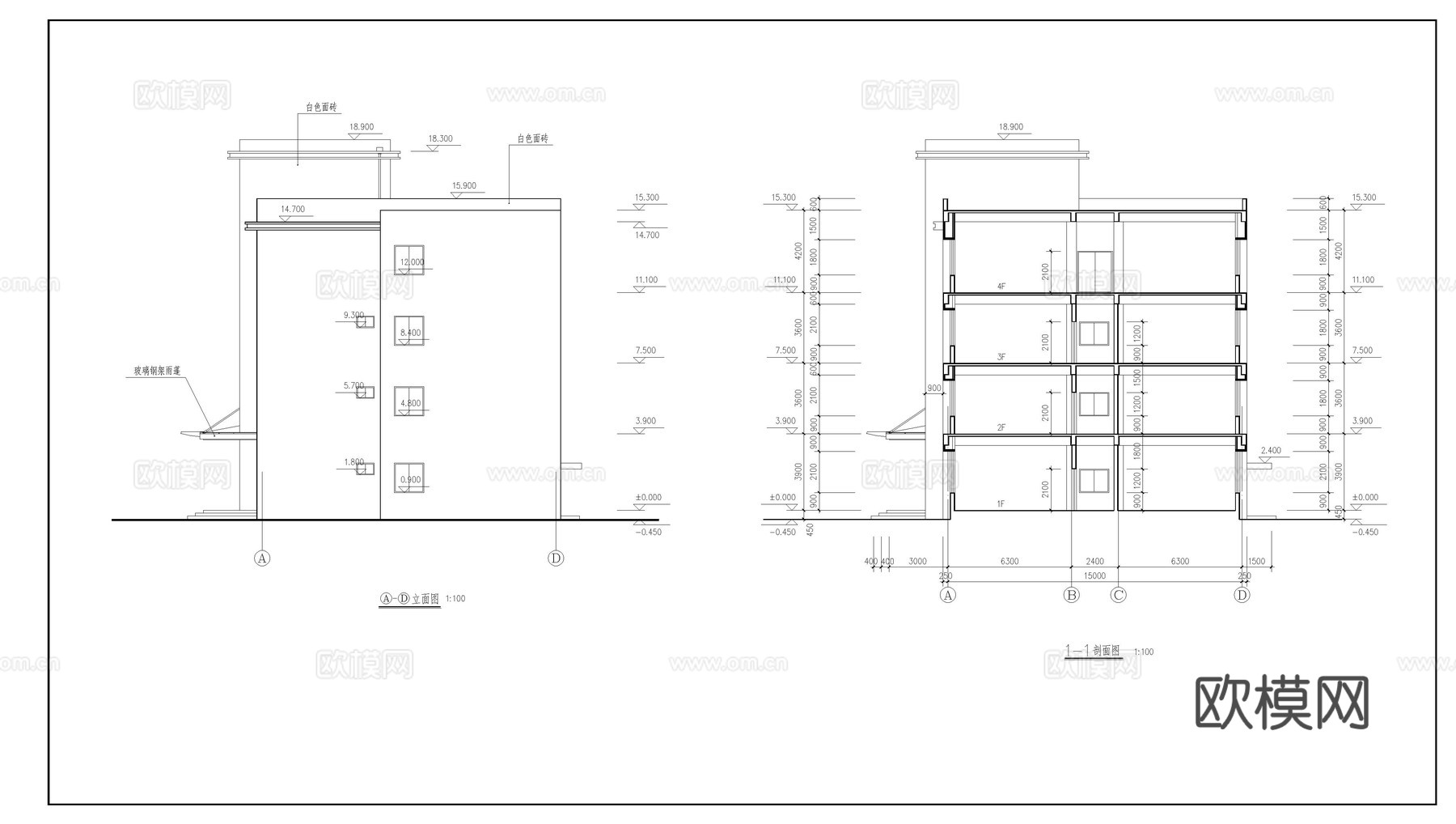 某工厂综合楼cad施工图