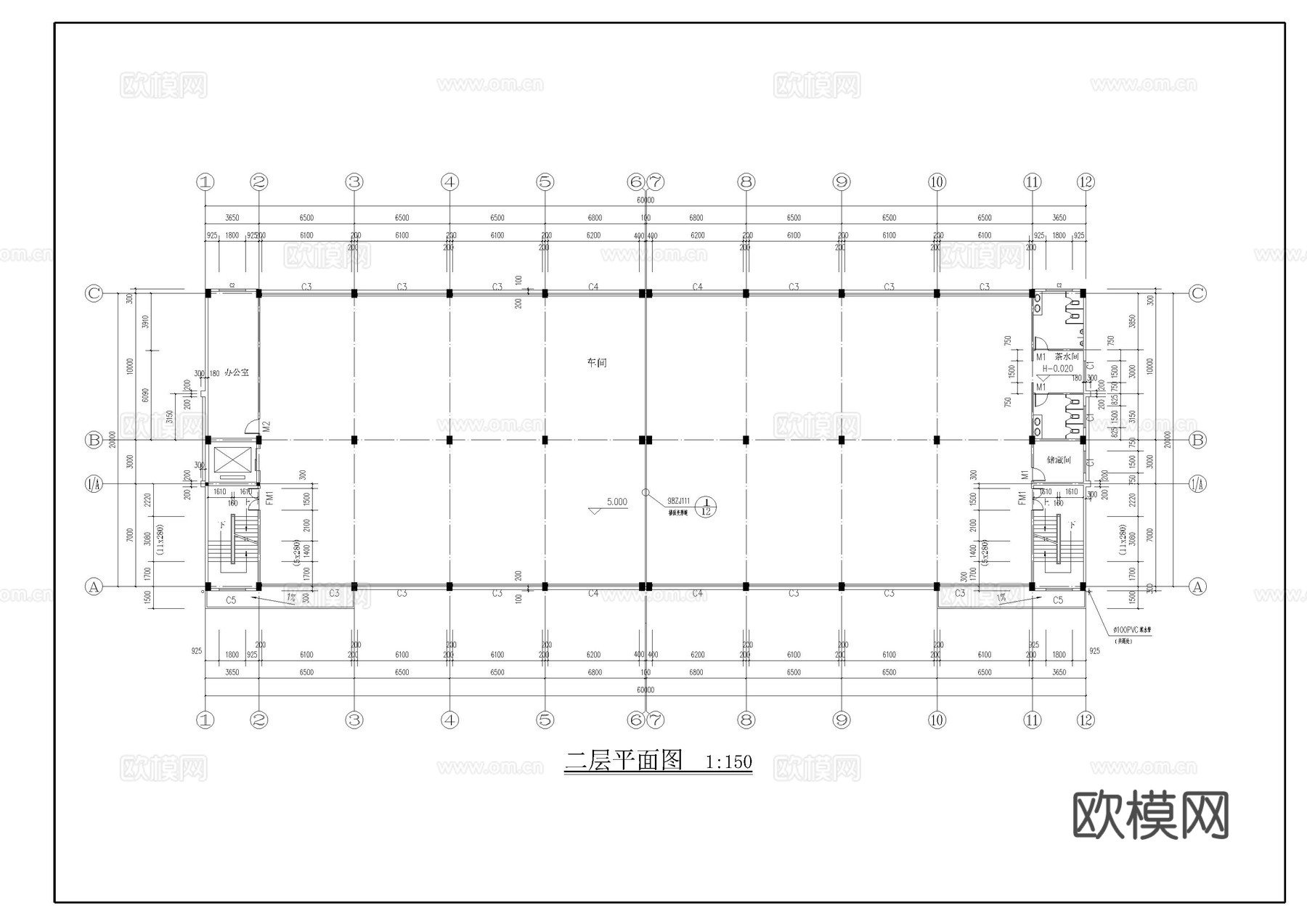 某厂房建筑施工图cad施工图