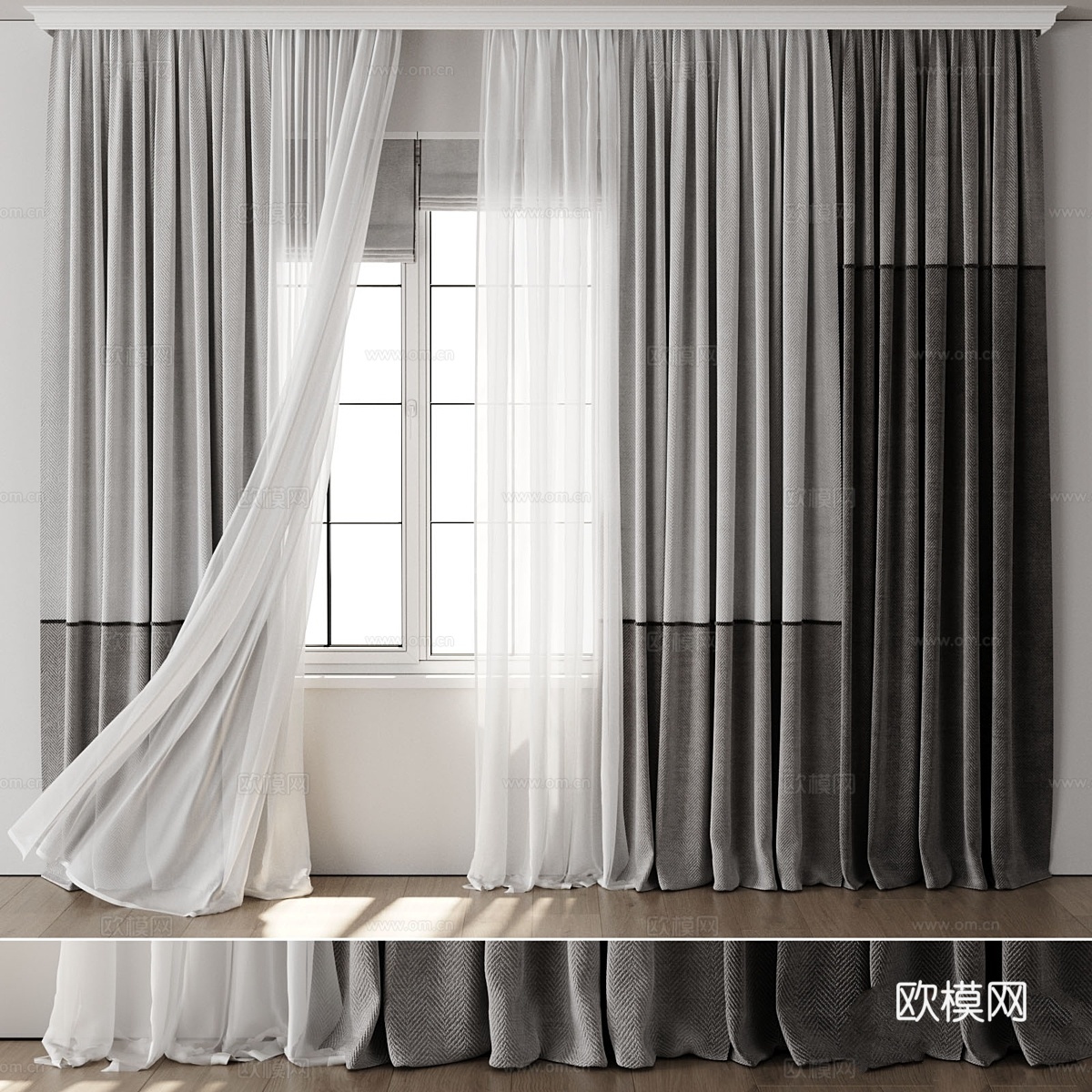 室内窗帘 1253d模型下载