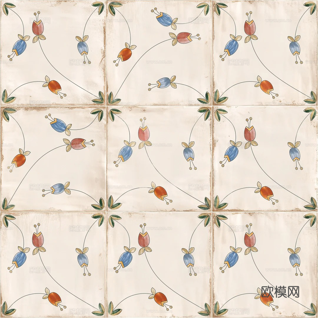 复古小花砖