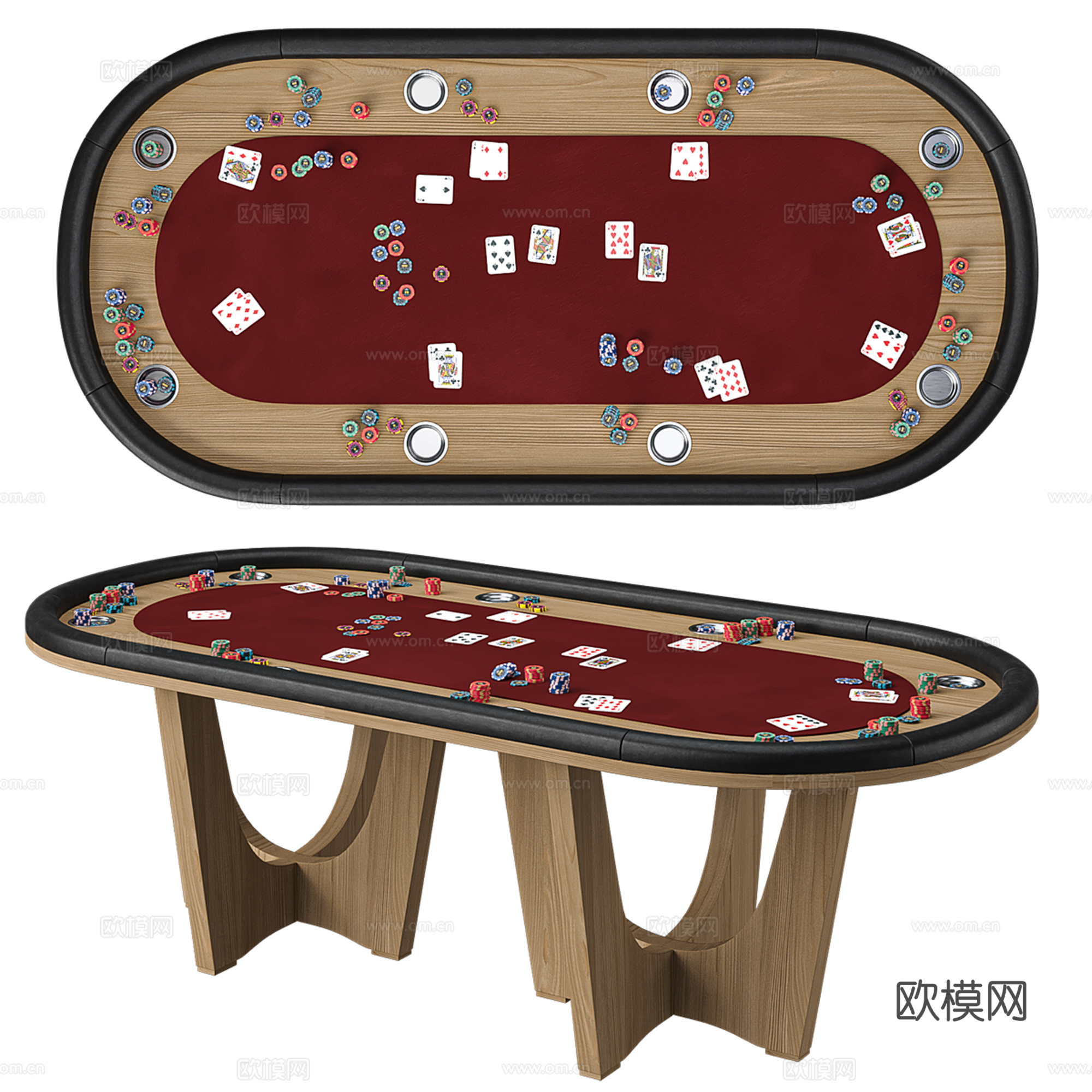 现代棋牌桌su模型