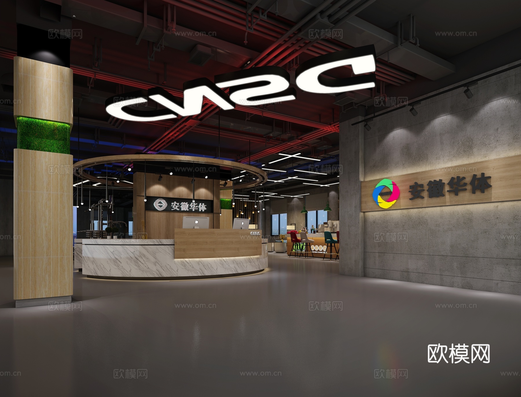 工业风健身房3d模型