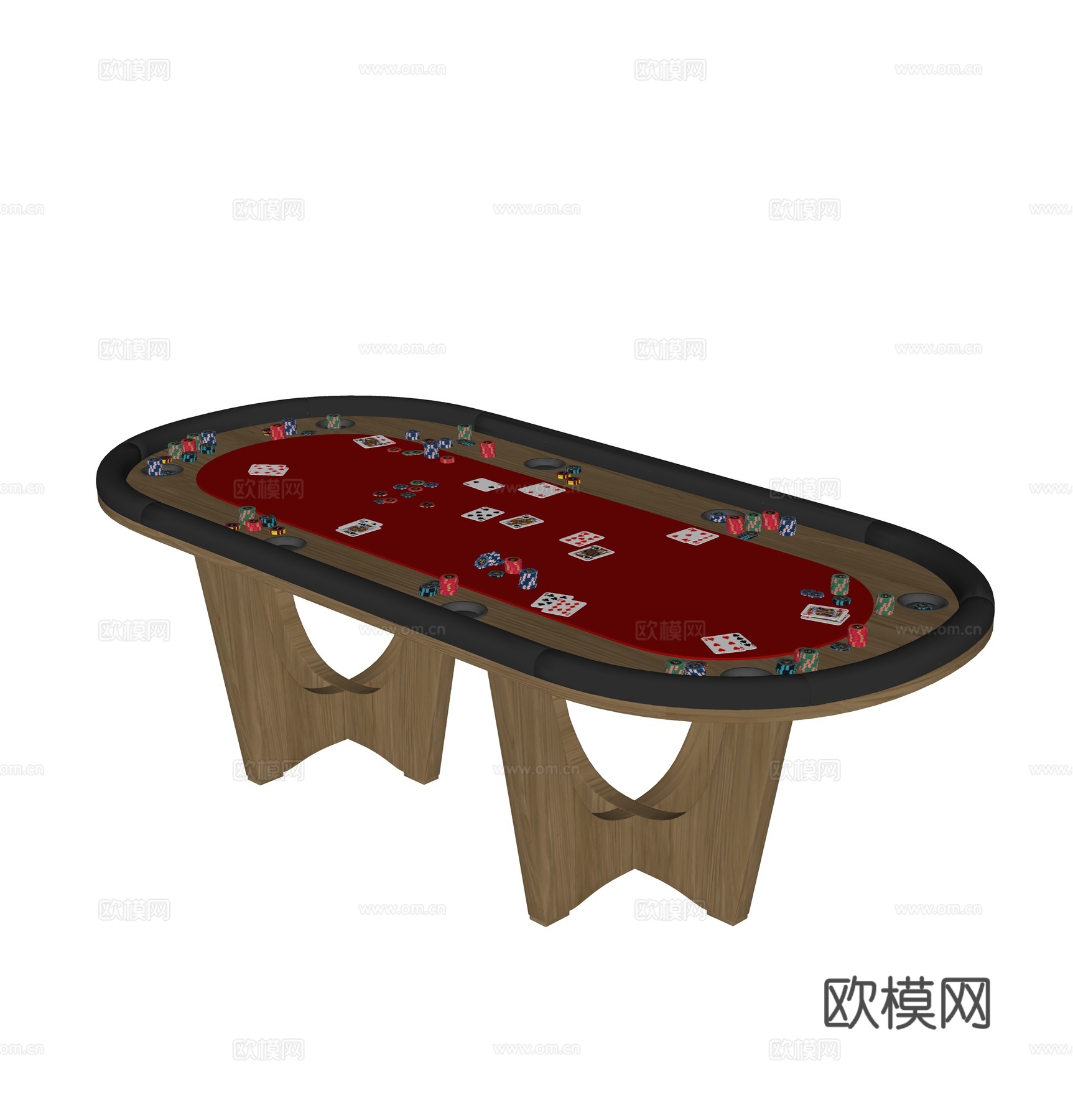 现代棋牌桌su模型