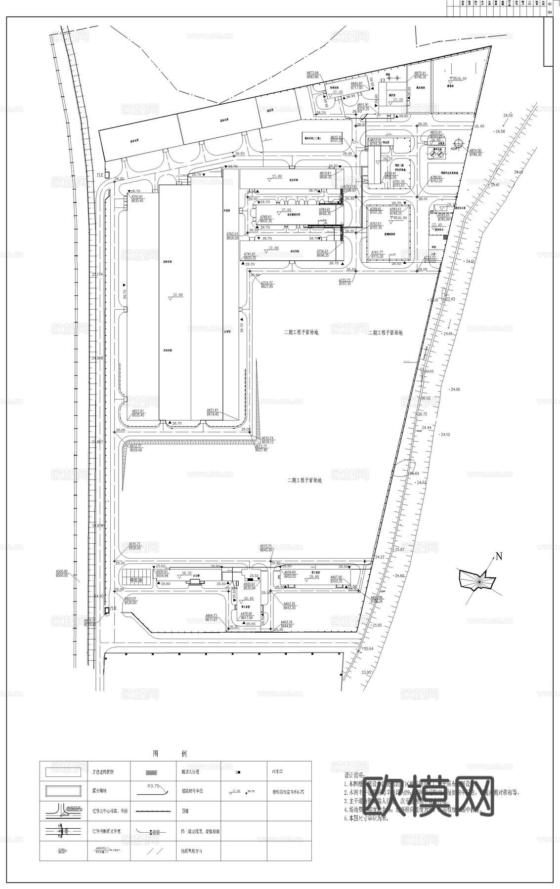 某厂区规划总图cad施工图