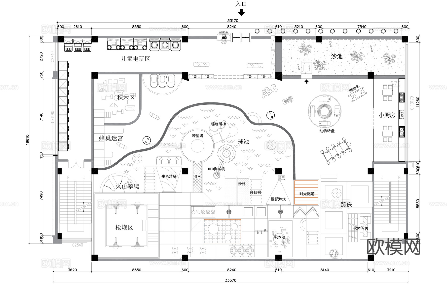 儿童游乐园平面图cad施工图