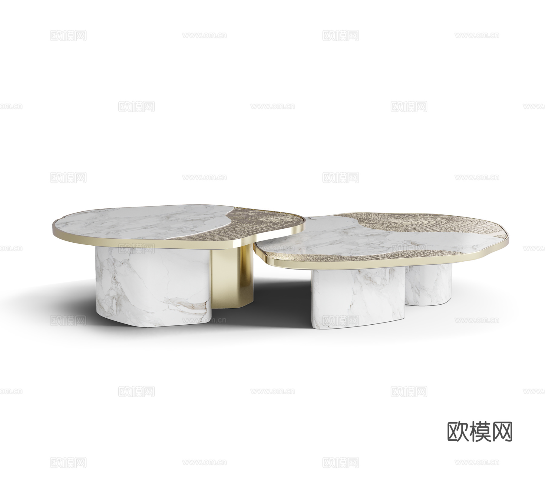 BOCA DOLOBO 意式子母茶几3d模型下载（渲染图2）