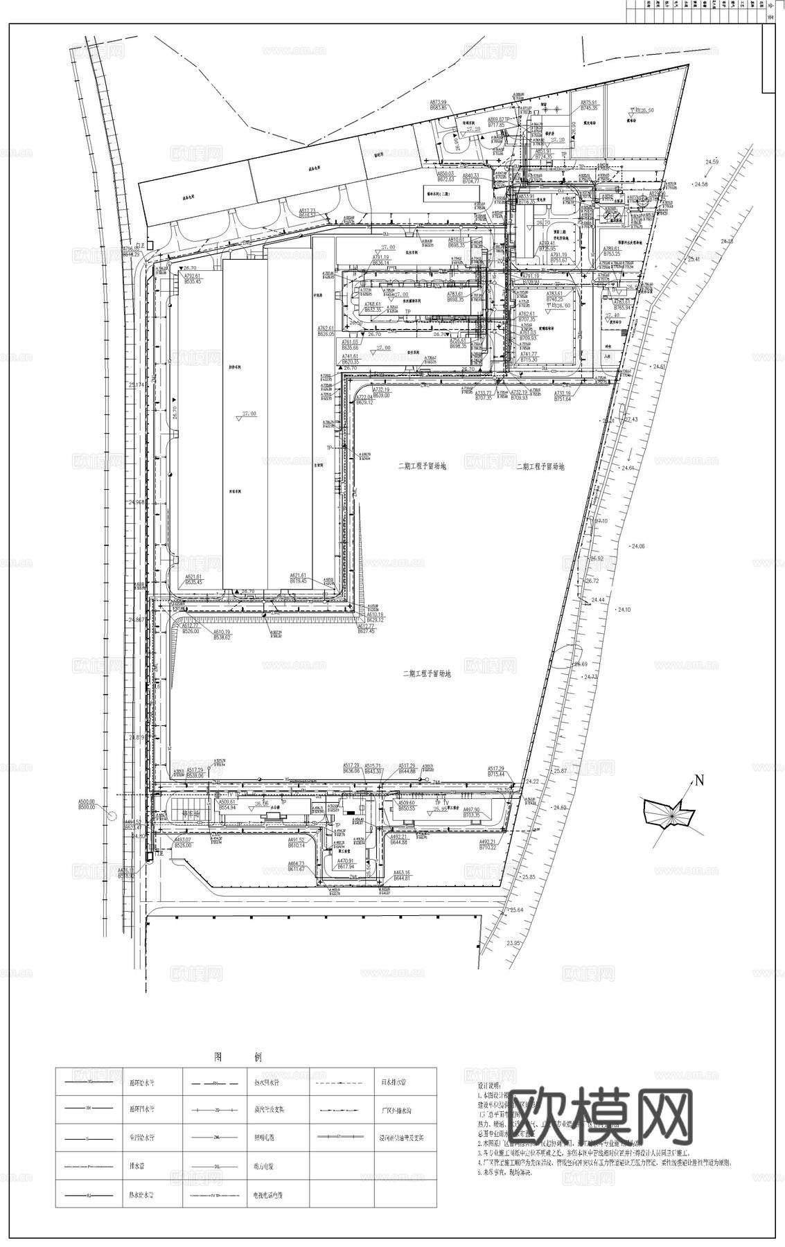 某厂区规划总图cad施工图