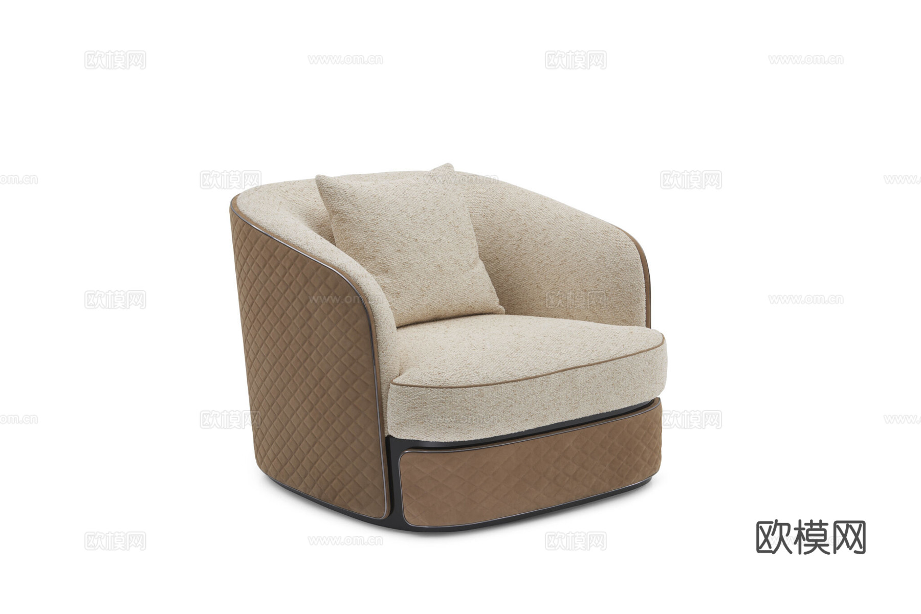 BENTLEY 意式单人沙发3d模型下载（渲染图1）