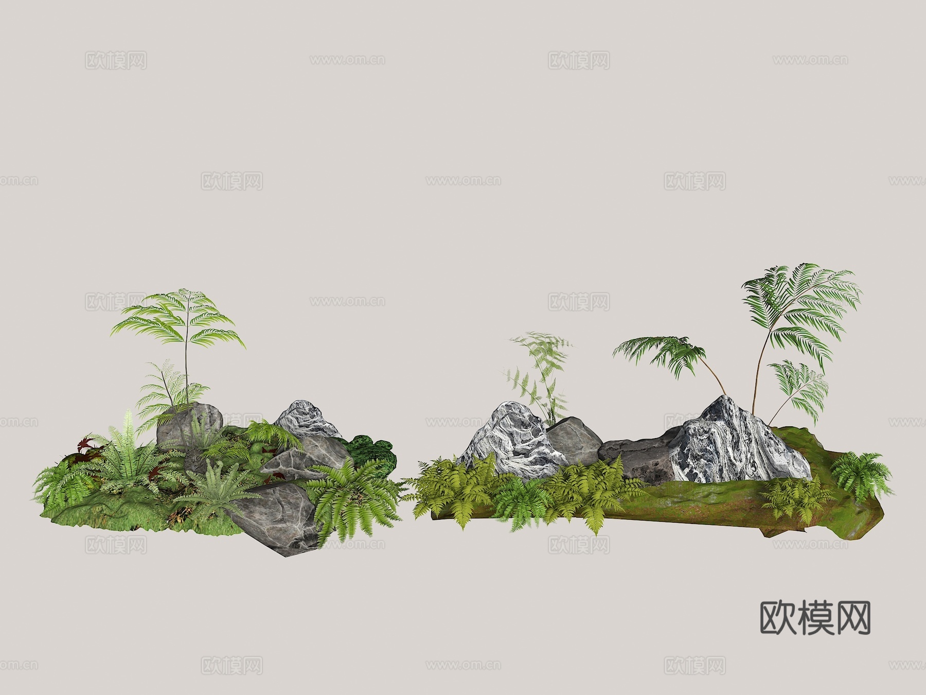 现代微地形 天井景观 庭院景观 庭院绿岛 室内庭院景观 花园3d模型