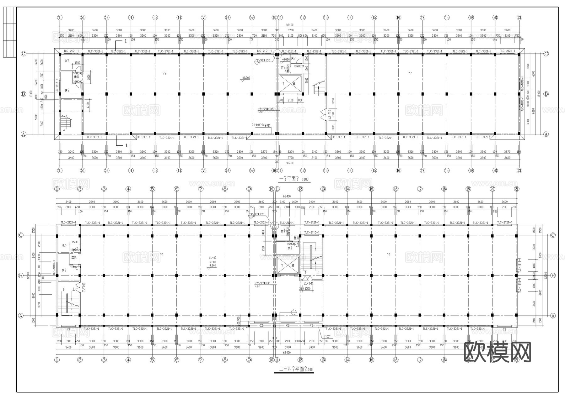 某厂房建筑全套施工图cad施工图