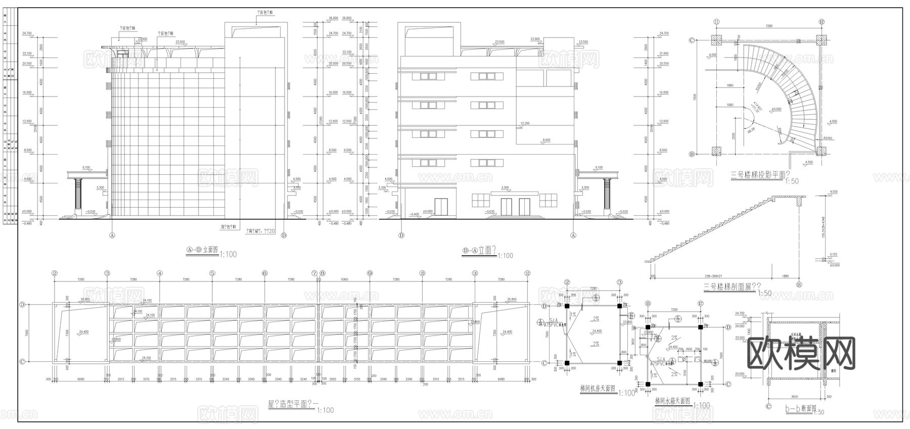 某电子厂施工图cad施工图