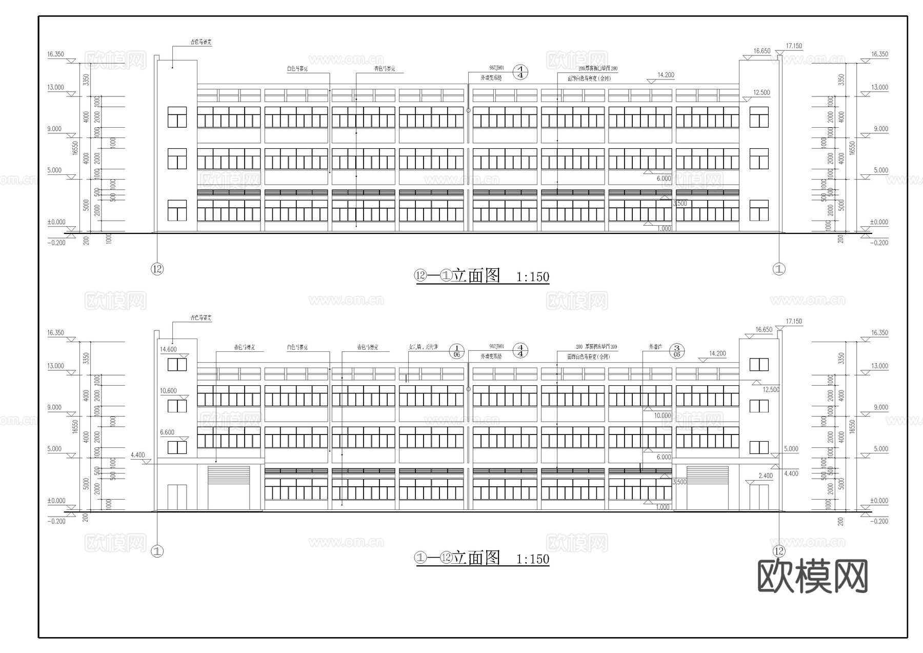 某厂房建筑施工图cad施工图