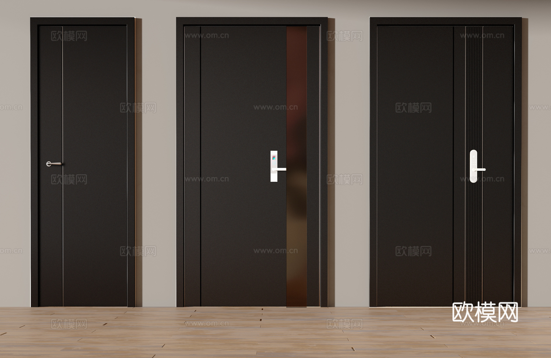 现代防盗门3d模型