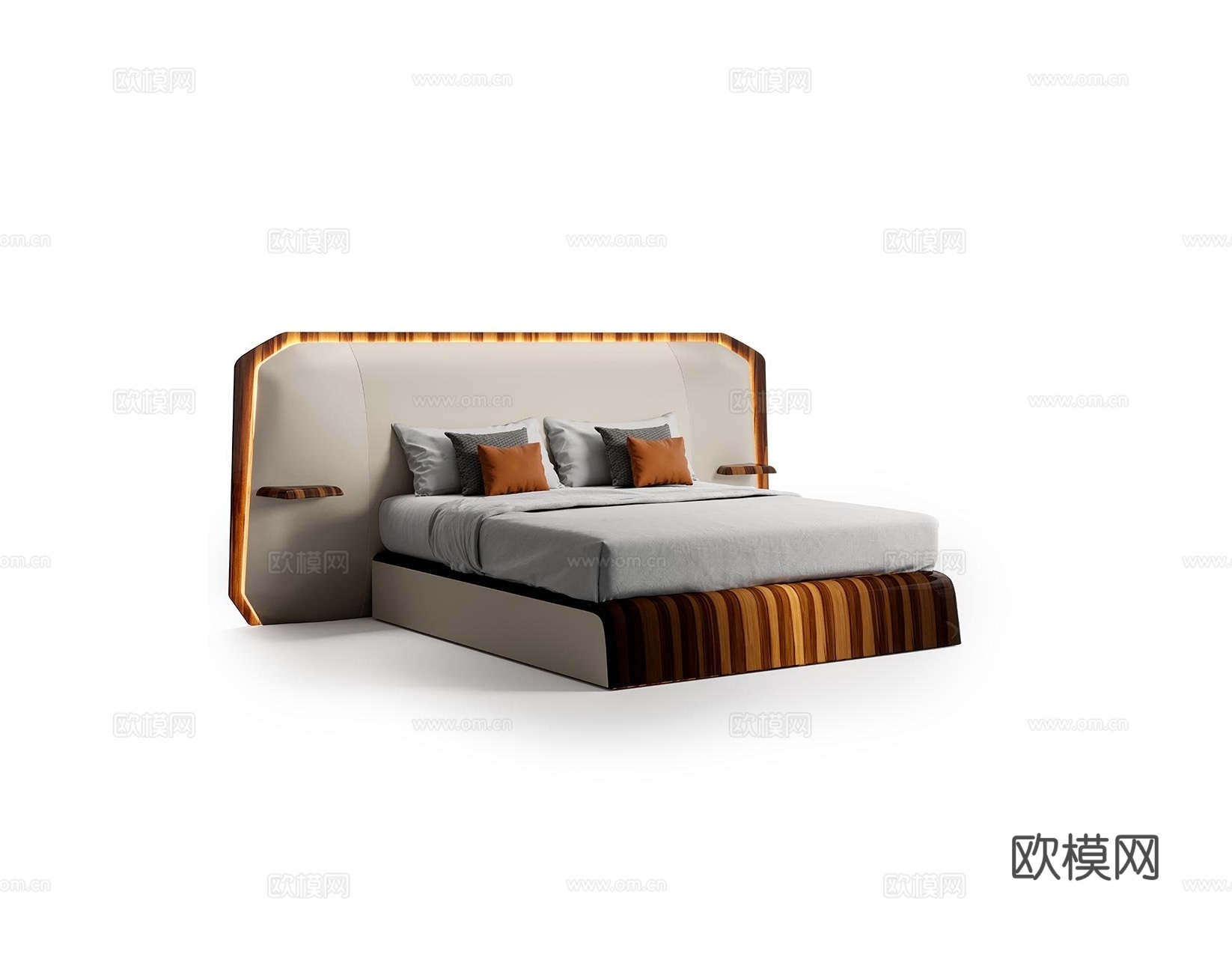 BENTLEY 意式双人床3d模型下载（渲染图1）