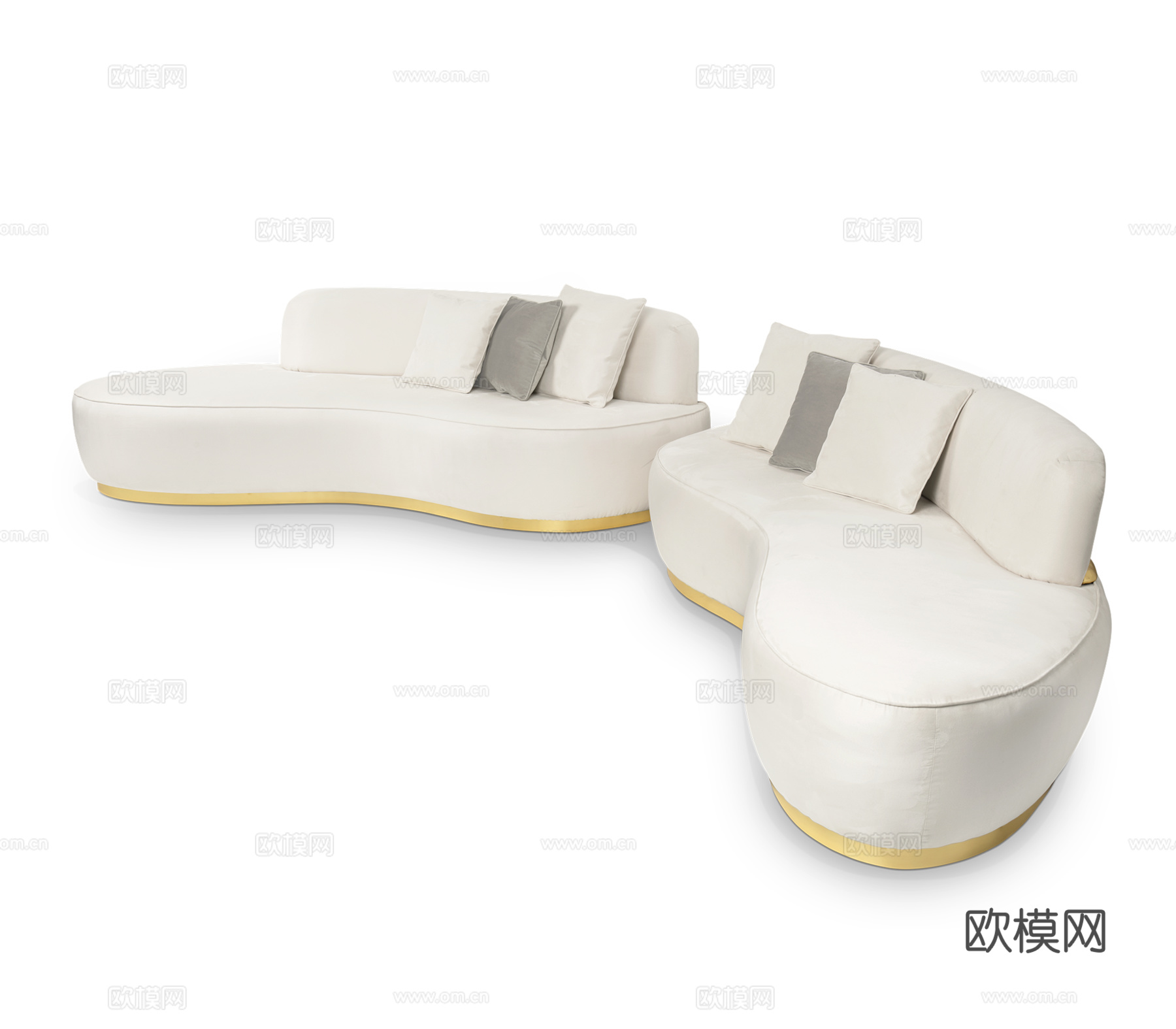 BOCA DOLOBO 意式弧形沙发3d模型下载（渲染图3）