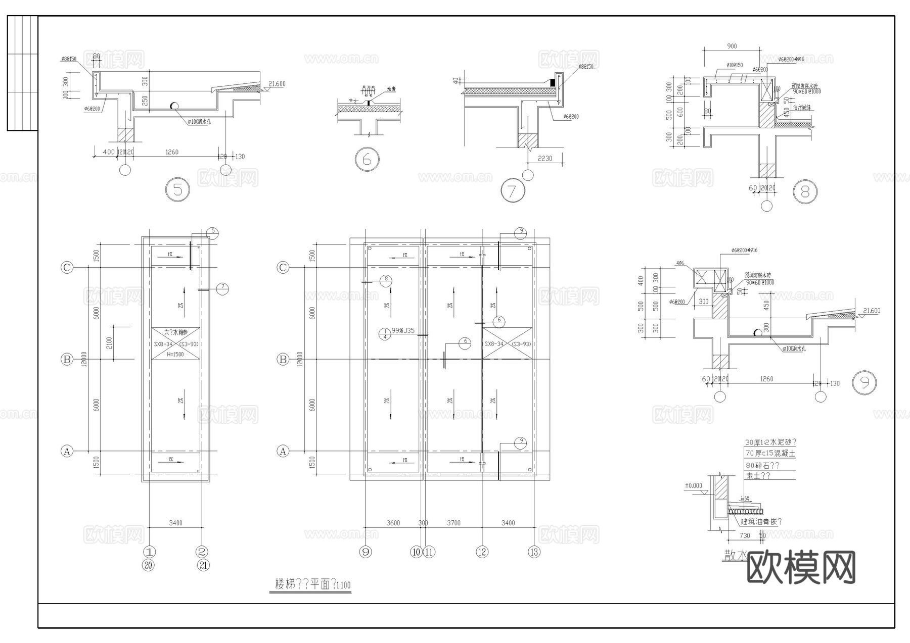 某厂房建筑全套施工图cad施工图