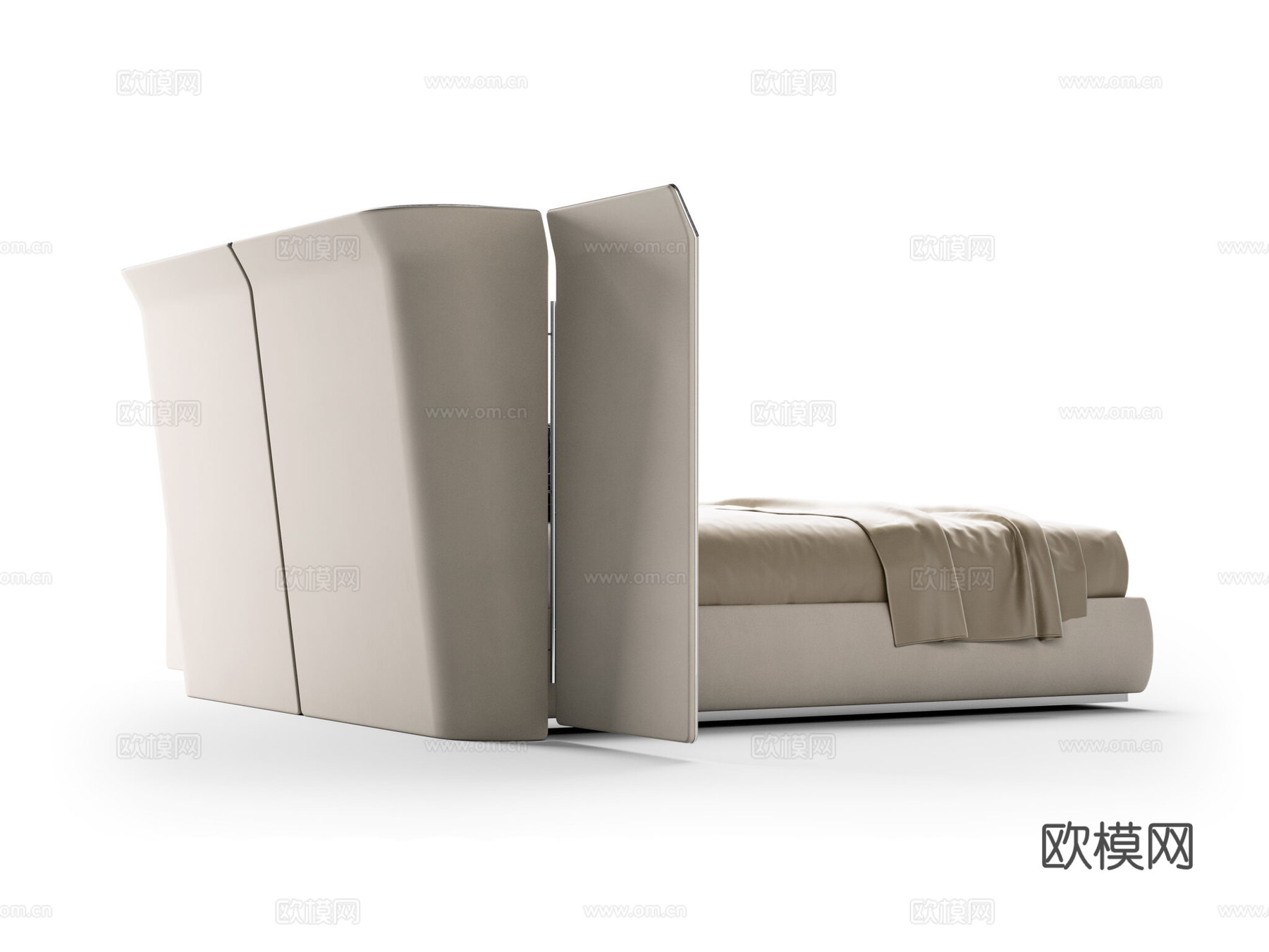 BENTLEY 意式双人床3d模型下载（渲染图2）