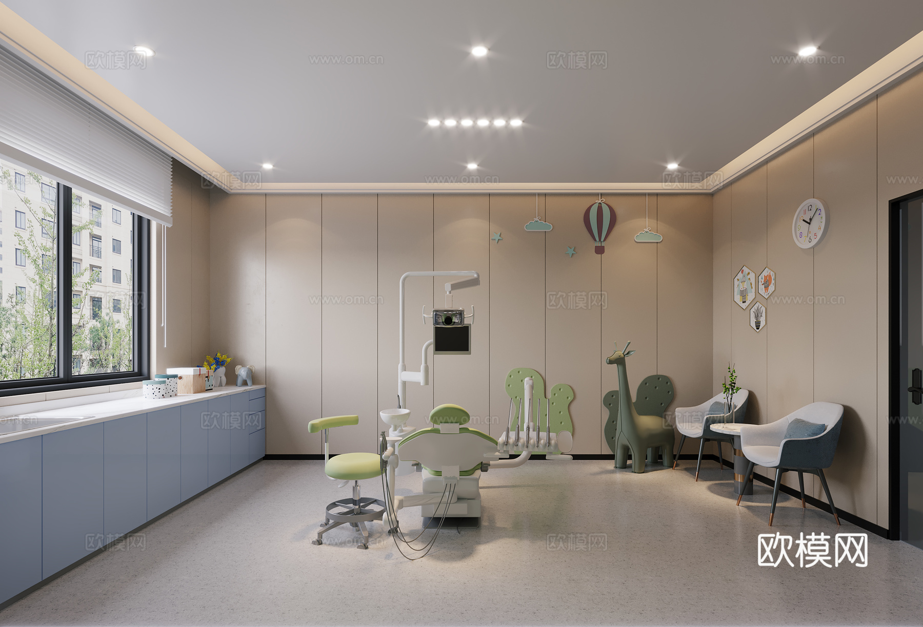 儿童口腔科诊室3d模型下载（渲染图1）