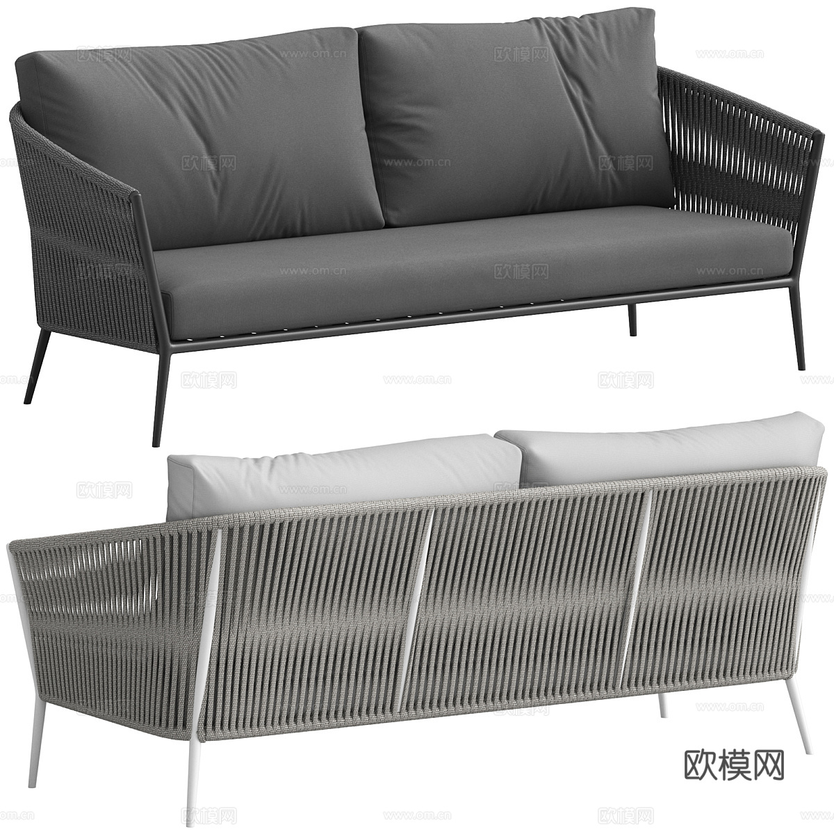 现代意式户外休闲沙发3d模型