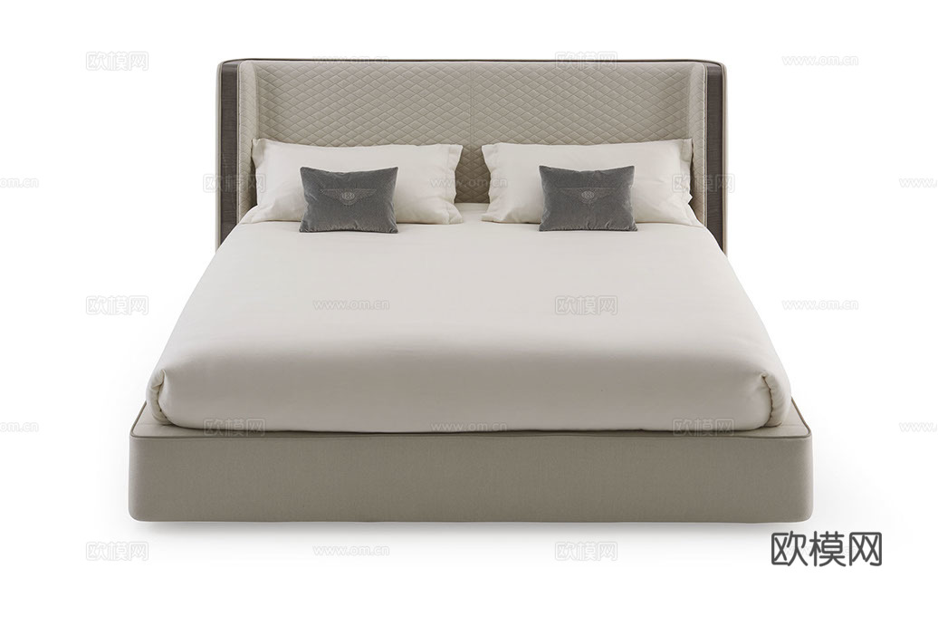 BENTLEY 意式双人床3d模型下载（渲染图1）