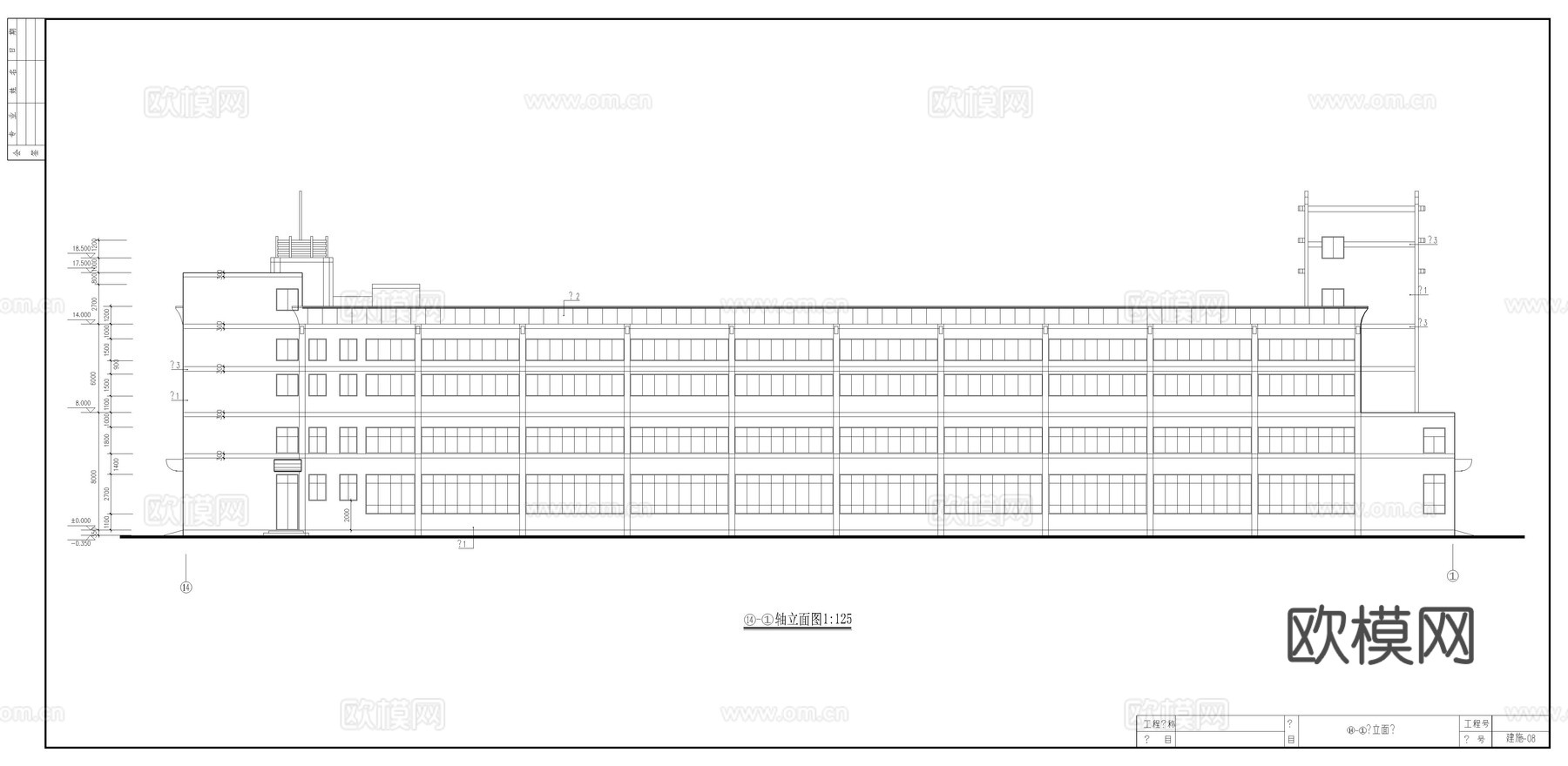大厂房建筑施工图cad施工图