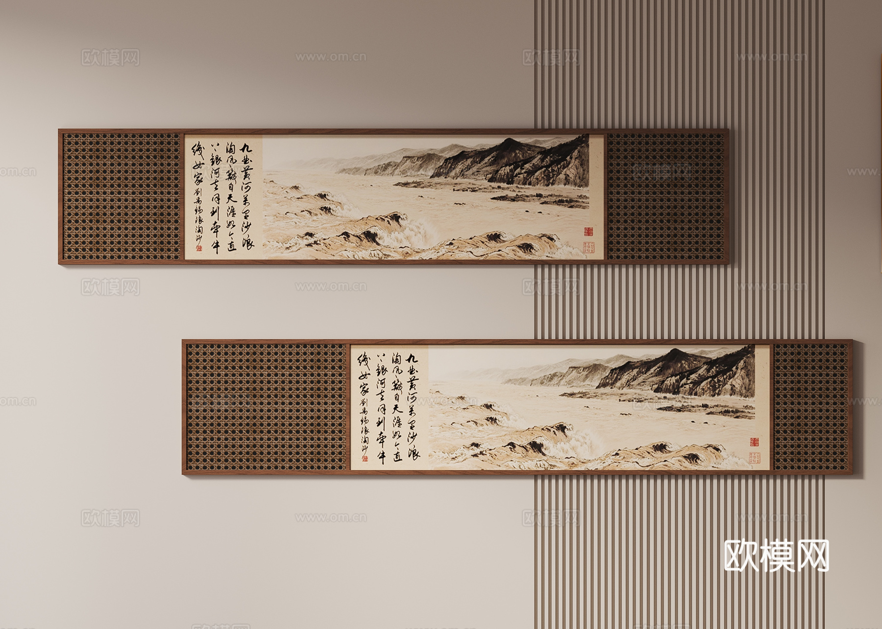 宋式中式挂画su模型