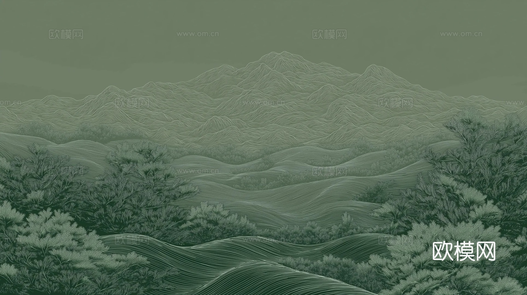 中式山水画