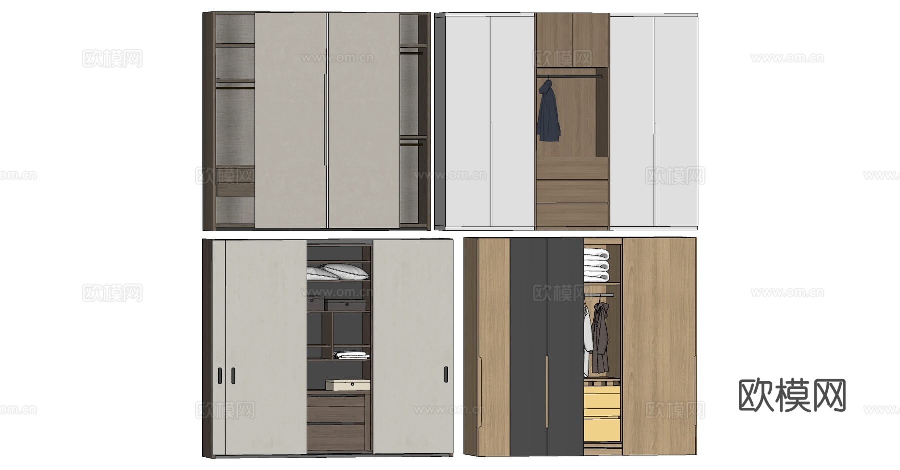 现代衣柜su模型
