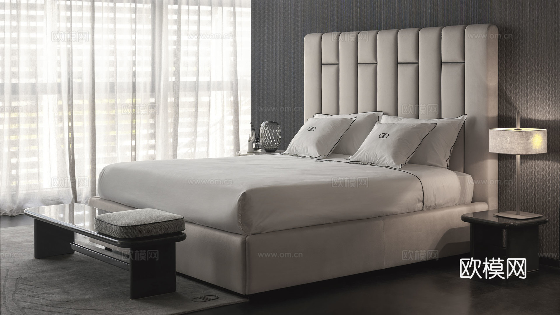 DAYTONA 意式双人床3d模型下载（渲染图2）