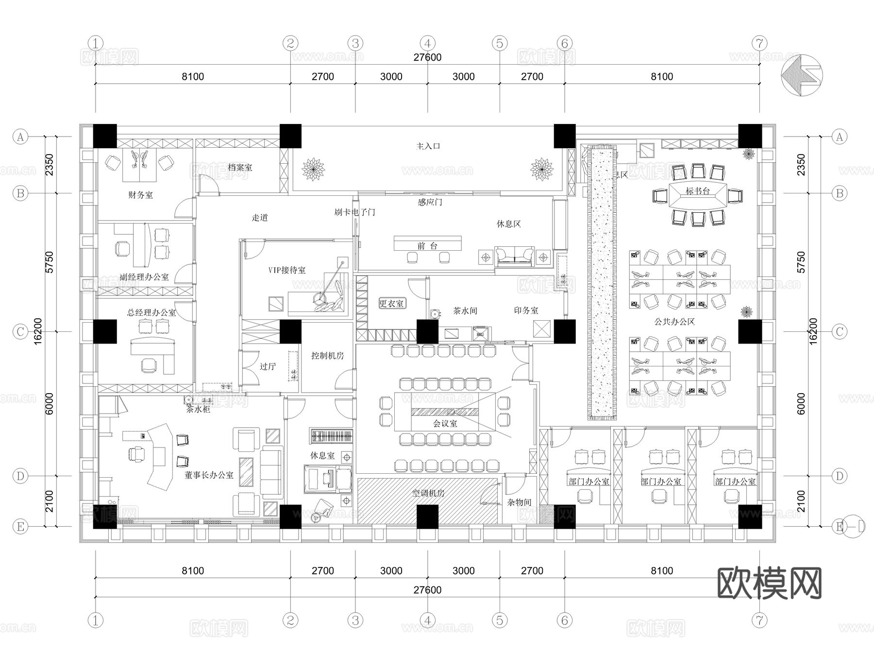 60套办公空间办公室公司公共办公区CAD平面图cad施工图