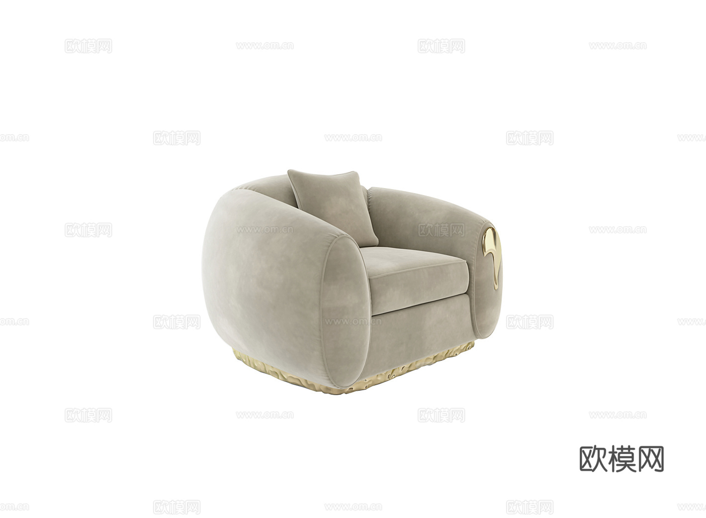 BOCA DOLOBO 意式单人沙发3d模型下载（渲染图1）