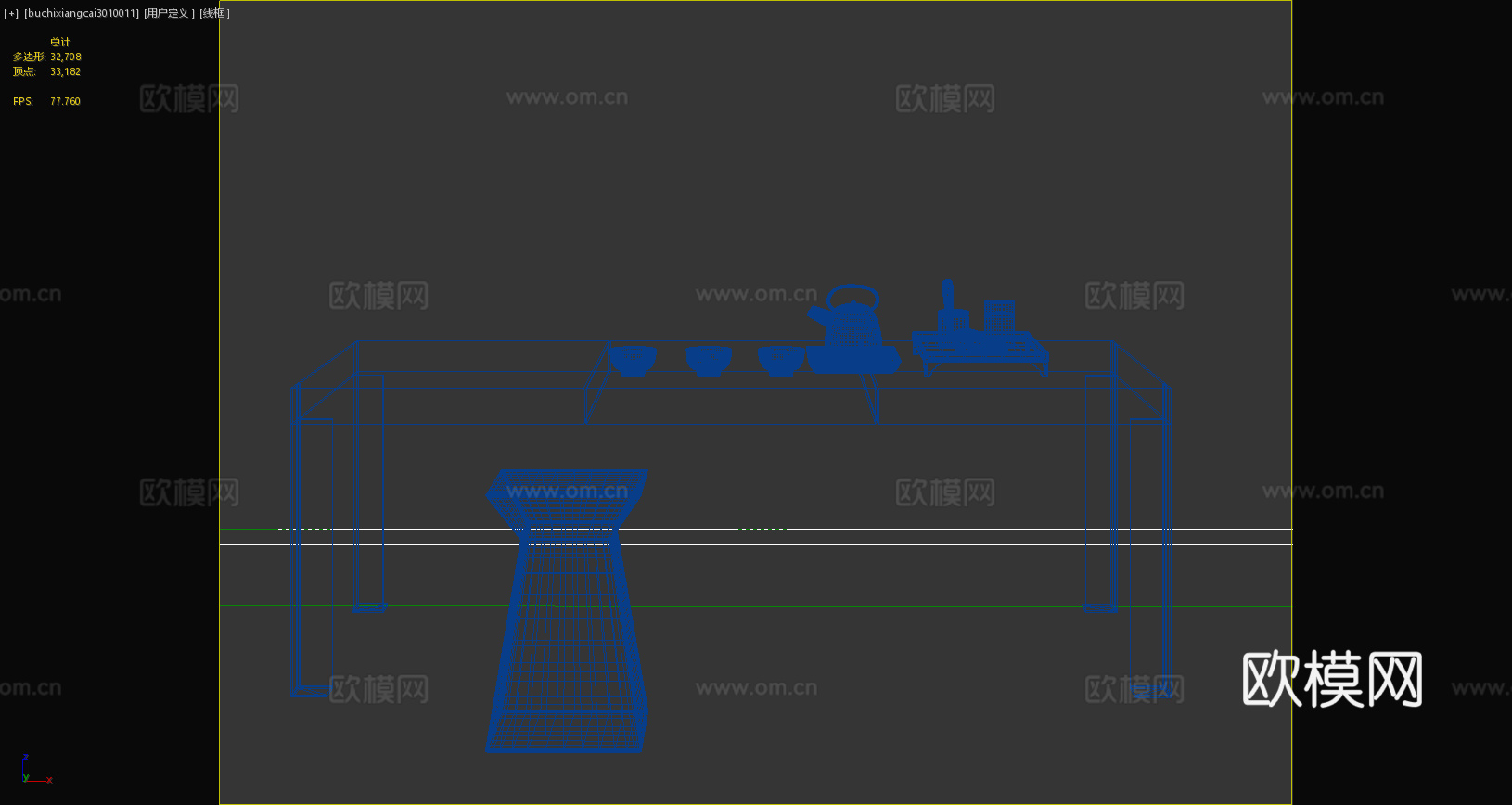 新中式茶桌 现代茶凳 茶具 现代茶桌 新中式茶登 新中式摆件3d模型