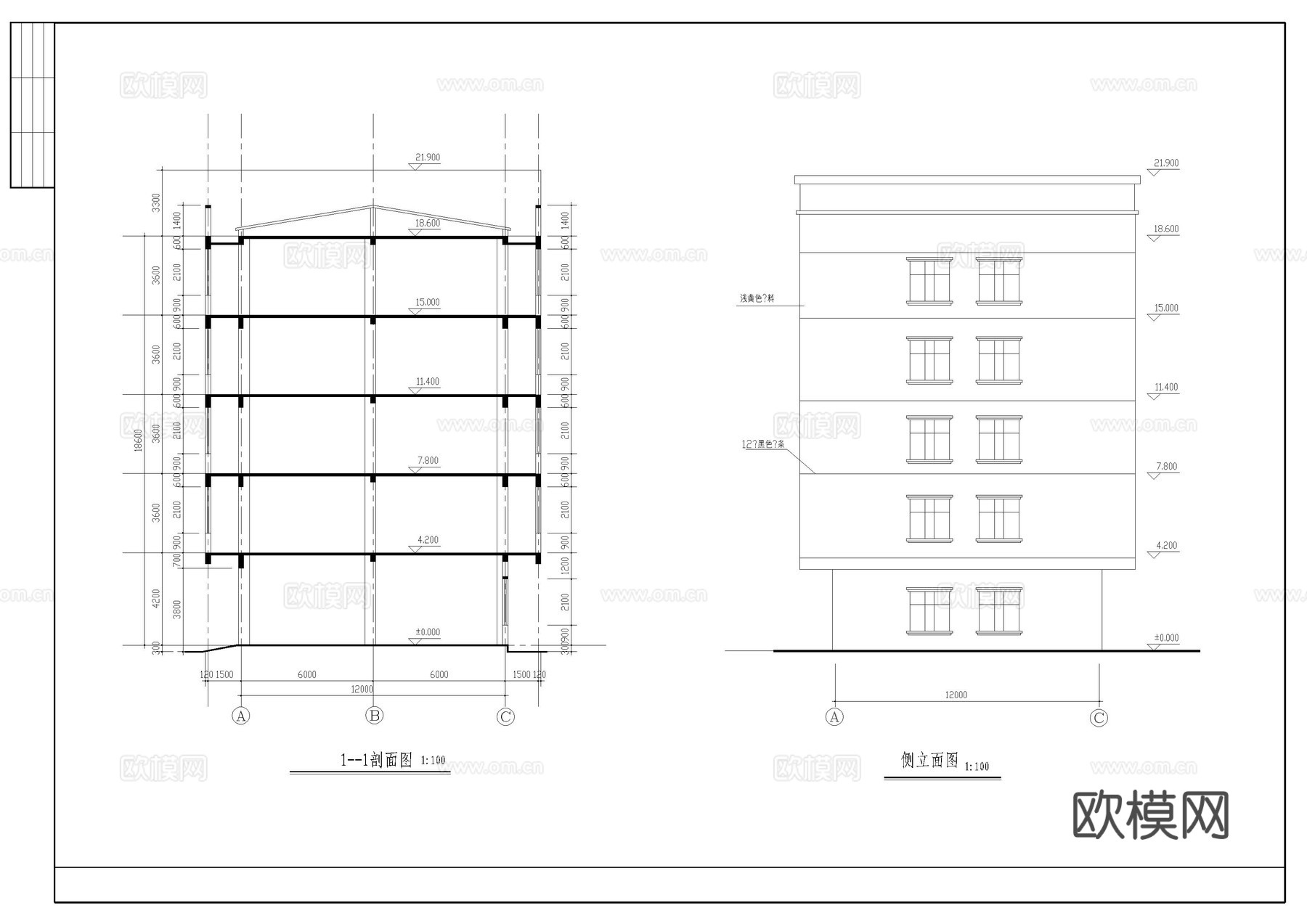 某厂房建筑全套施工图cad施工图