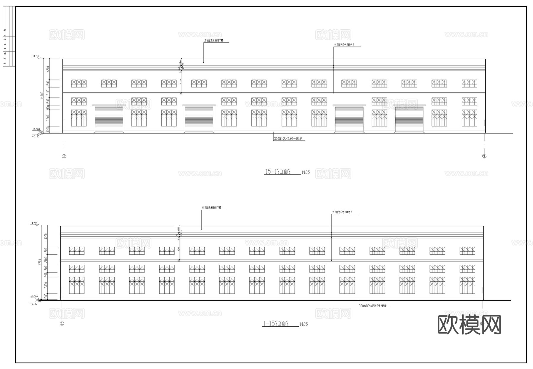 某工厂建筑施工图cad施工图