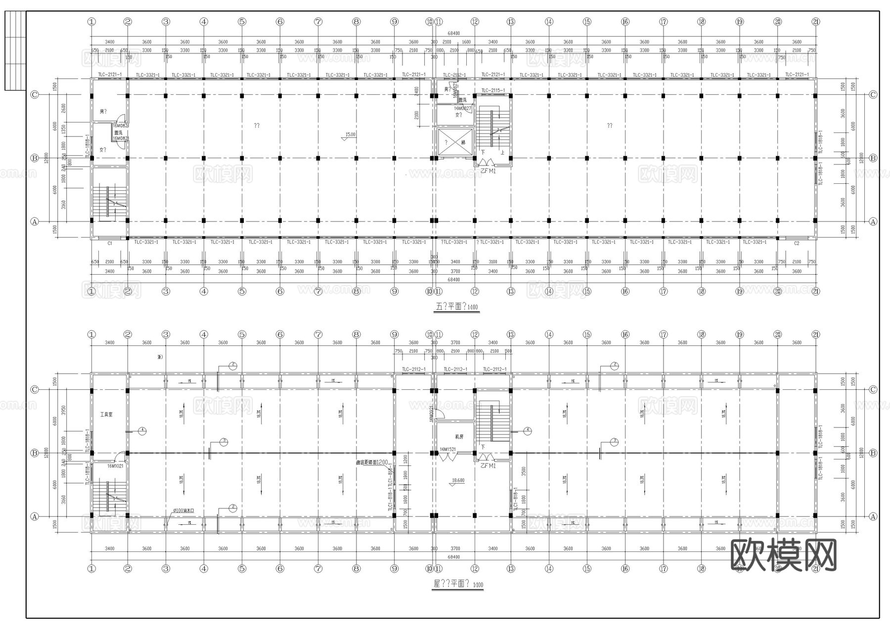 某厂房建筑全套施工图cad施工图