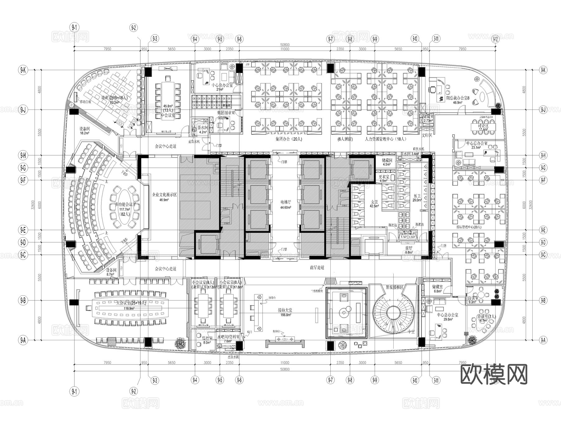 29套办公空间办公室CAD平面图合集cad施工图