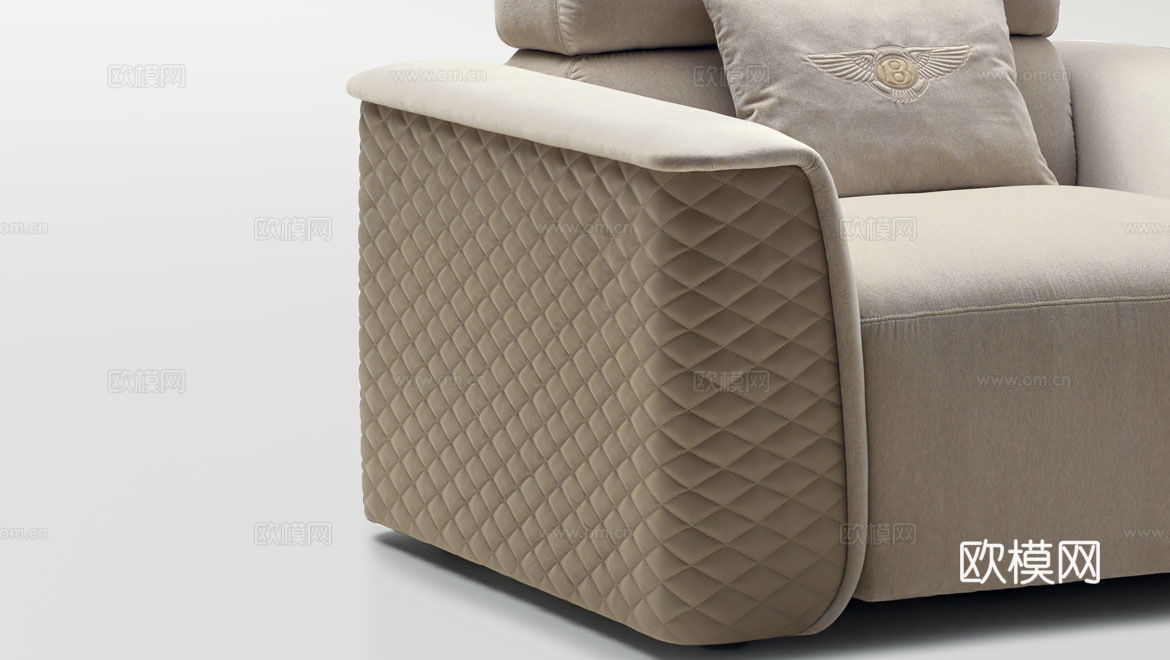 BENTLEY 意式单人沙发3d模型下载（渲染图2）