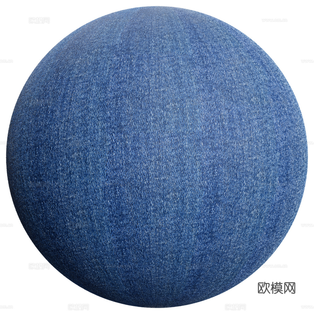 无缝蓝色布纹布料PBR贴图 2k