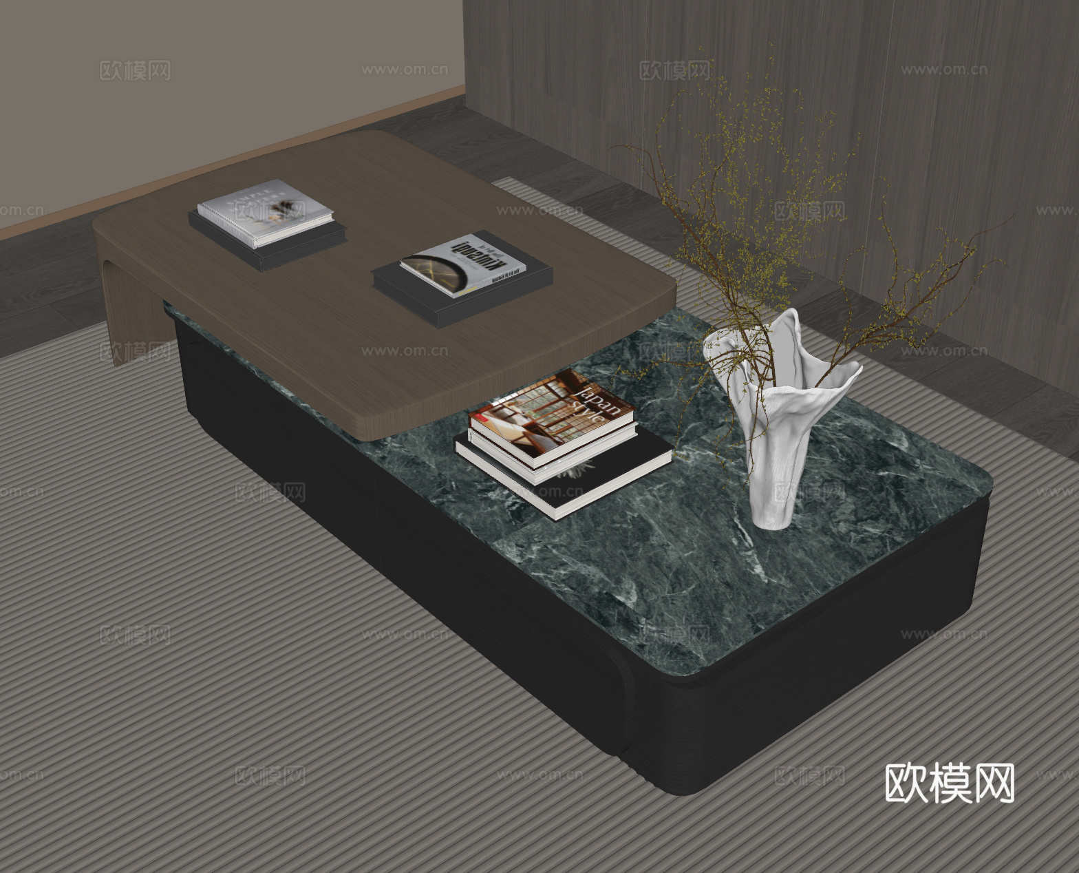 现代意式茶几su模型