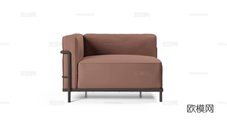 Cassina 单扶手沙发3d模型下载（渲染图2）