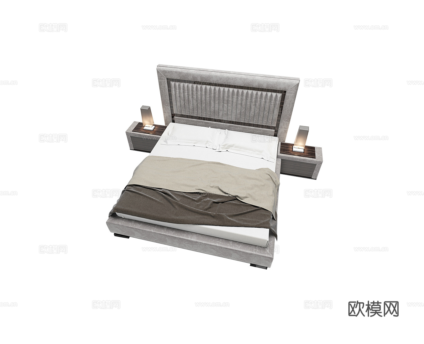 CAPITAL 意式双人床3d模型下载（渲染图2）