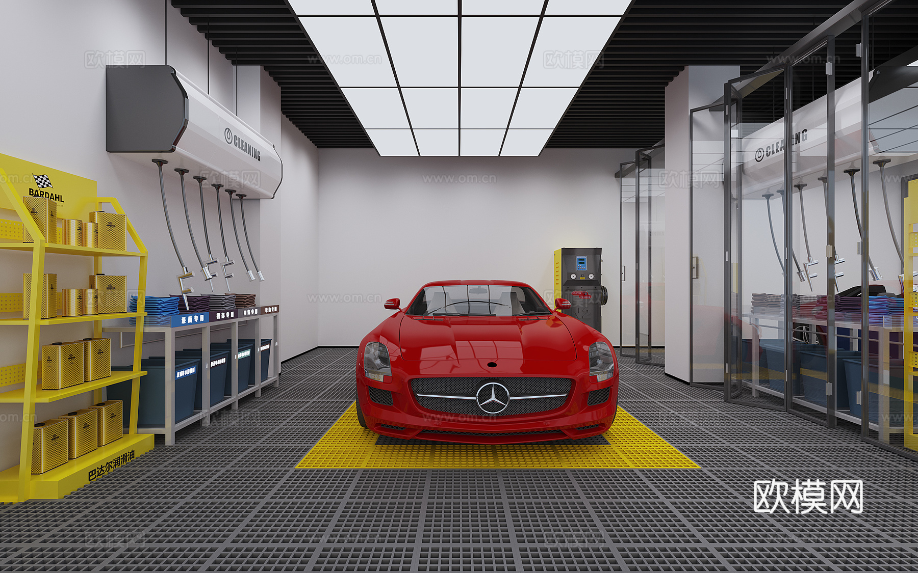 现代汽车维修保养店3d模型下载（渲染图5）