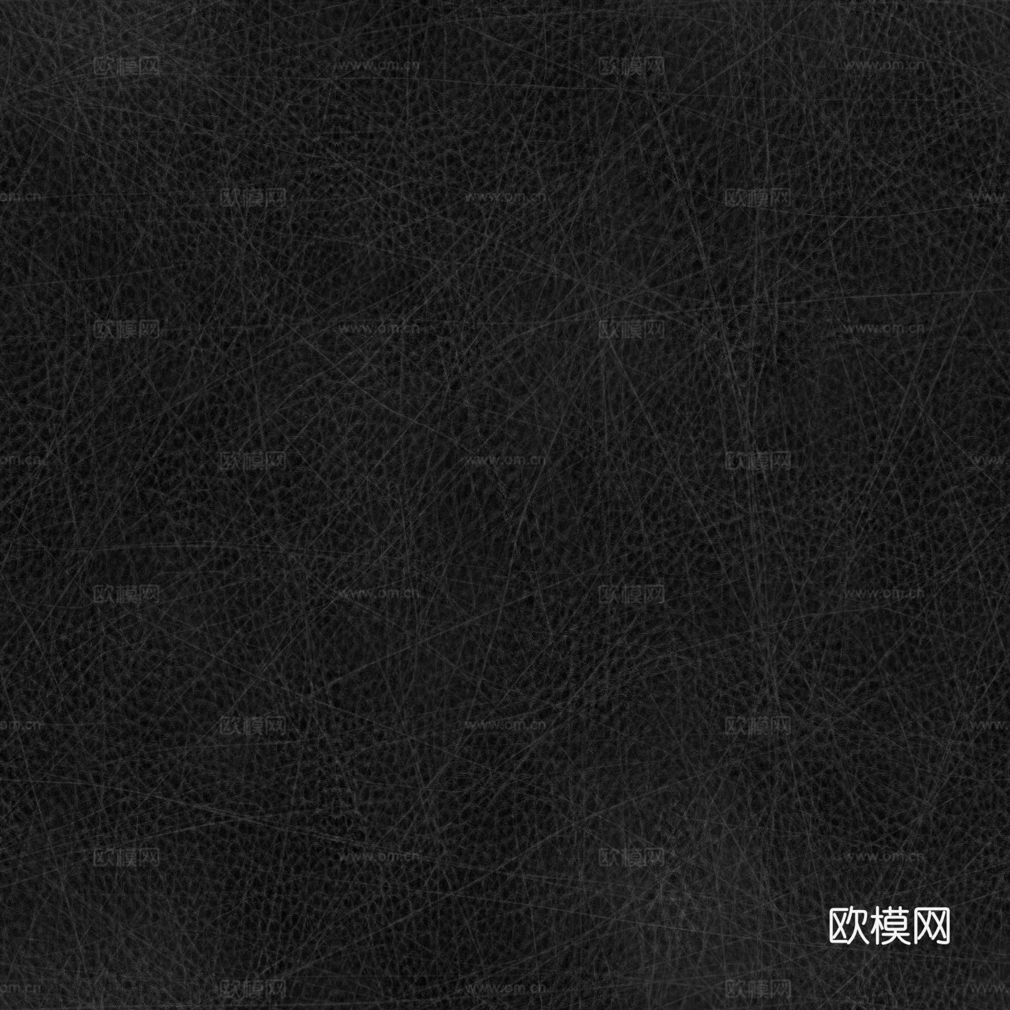 无缝黑色粗纹皮革PBR贴图 2k