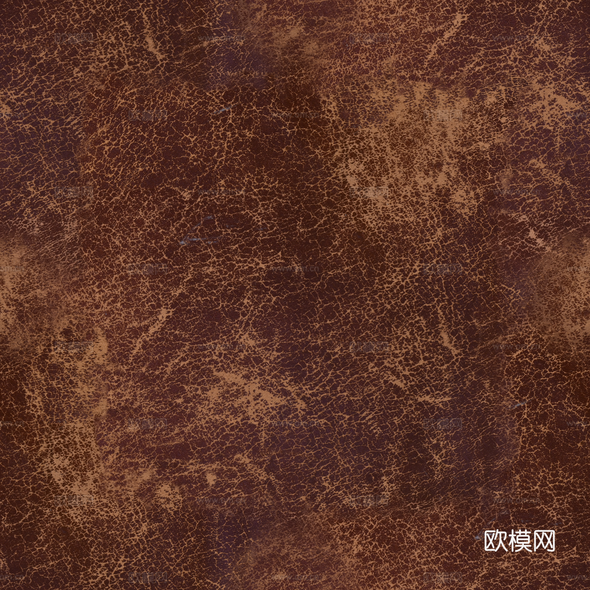 无缝复古做旧酒红色细纹皮革PBR贴图 2k